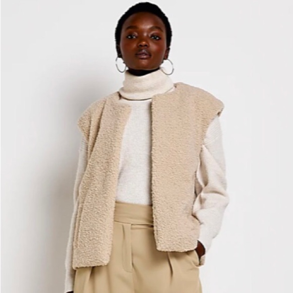 Cream Shearling Vest